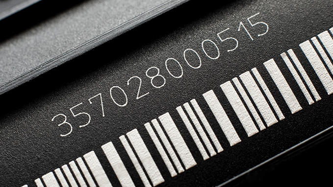 Laser parts marking: numbers, barcodes etc.