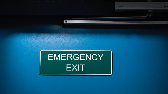 Safety signage for emergency exits
