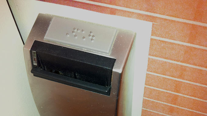 Braille signage on Gravotac™ base