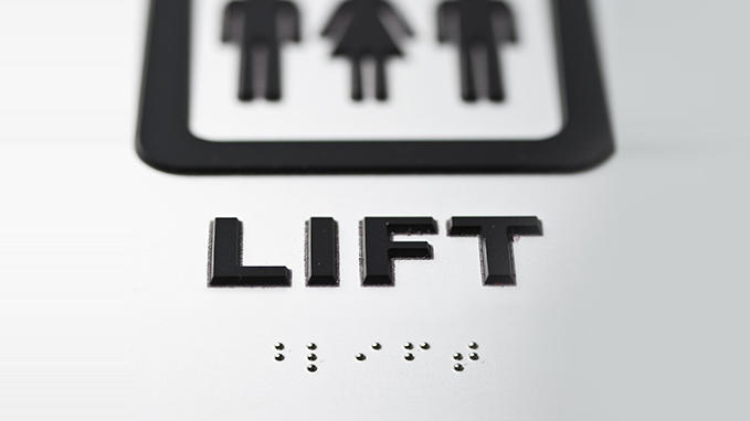 Signpost in Braille