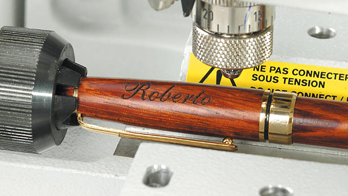 Pen engraving with the M40 Machine