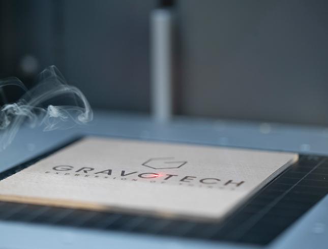 Tablet driven laser engraving machine