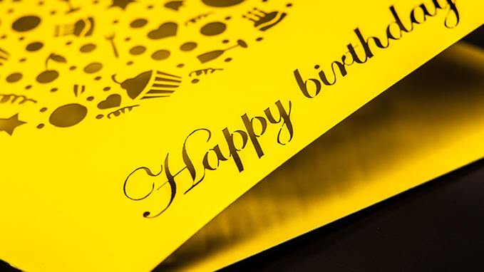 Laser cutting of cardboard for invitations, announcements, greetings cards, paper art etc.