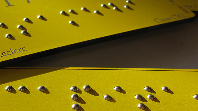 Gravoply™ Laser combined with our Braille marking