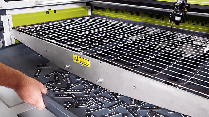 Laser machine collection tray