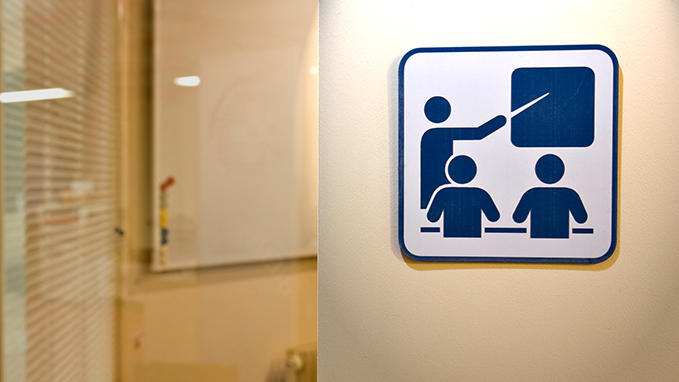 Engraving of administration signage