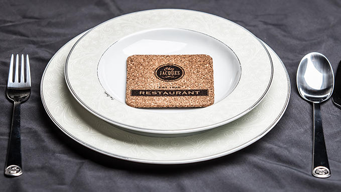 Personalisation of promotional materials made from cork