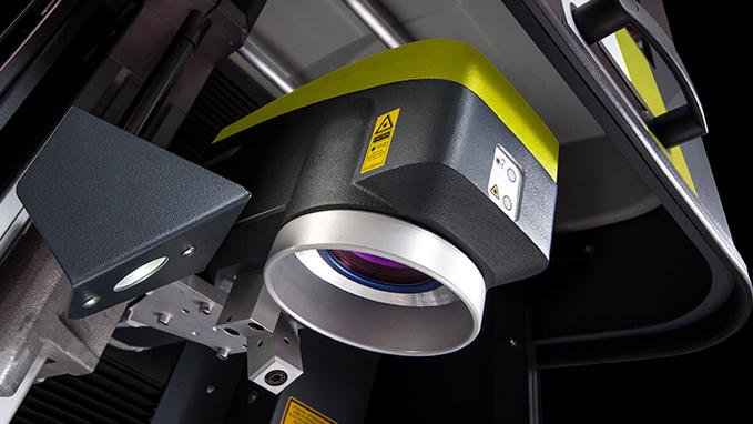 Interior view of Laserworkstation LW2 with Fibre laser