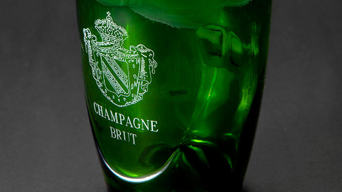 Engraving of glass bottles