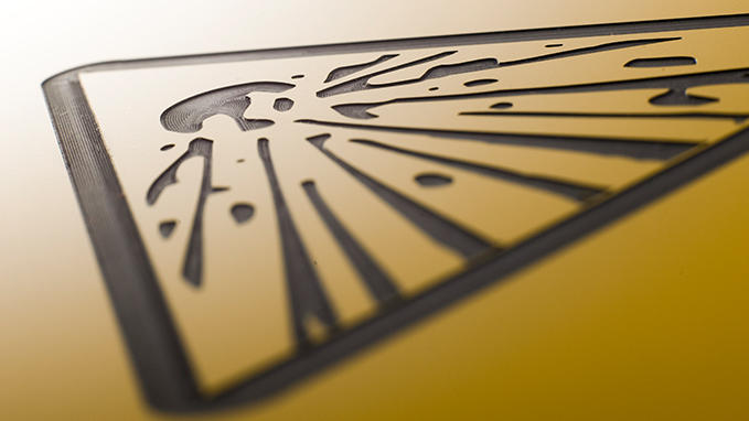 Engraving of pictograms for safety signage